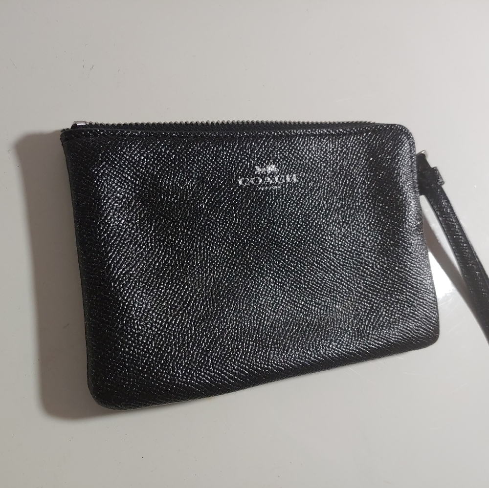 Coach Black Sparkly Wristlet